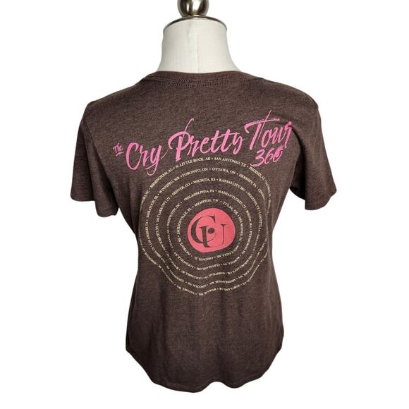 Carrie Underwood Concert T-shirt Womens Size XL The Cry Pretty 360 Tour Brown - Picture 4 of 6